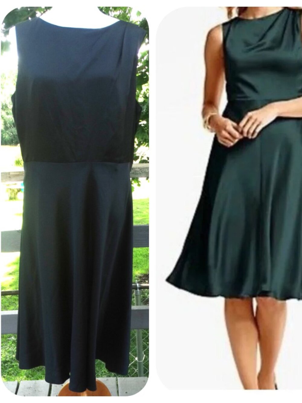 NEW Talbots Size 16 100% Silk Crepe Black A-Line/Fit & Flare Dress, $199